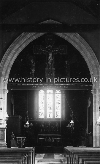 Interior of St John & St Giles Church, Great Easton, Essex. c.1910's